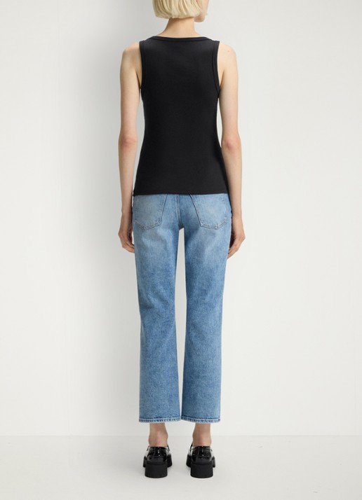 HUGO Tanktop met ribstructuur - achterkant 3 black-001 / zwart