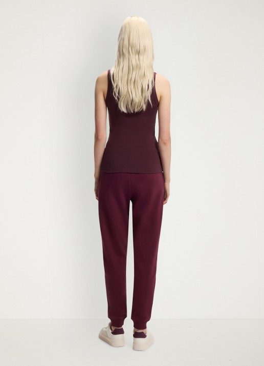 HUGO Tanktop met ribstructuur - achterkant 3 dark purple-506 / paars