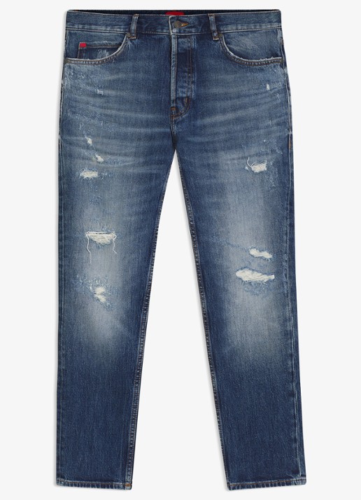 HUGO Tapered fit jeans met medium wassing