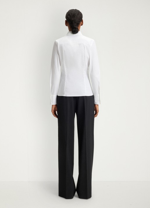 HUGO The Fitted Shirt blouse met stretch - achterkant wit