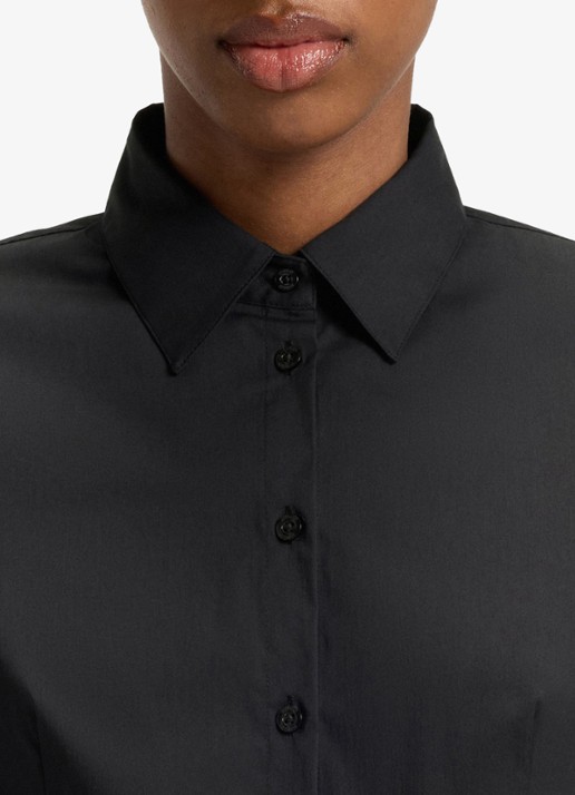 HUGO The Fitted Shirt blouse met stretch - detail 2 zwart