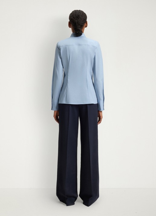 HUGO The Fitted Shirt blouse met stretch - achterkant 4 lichtblauw