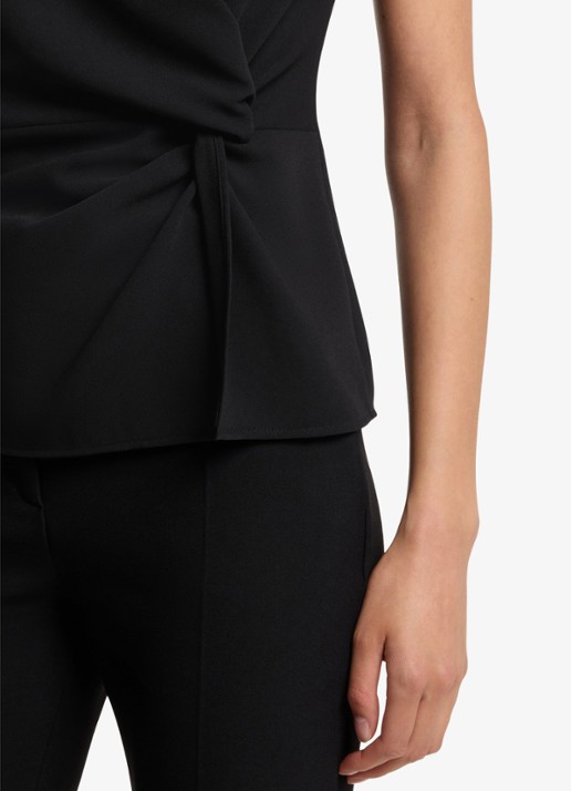 HUGO Top met geknoopt detail - detail 2 zwart