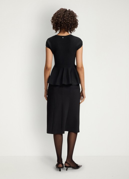 HUGO Top met peplum - achterkant 5 zwart