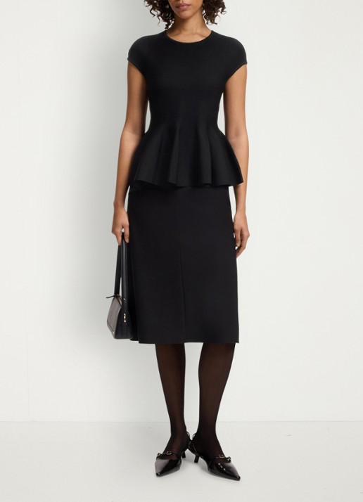 HUGO Top met peplum - voorkant 4 zwart