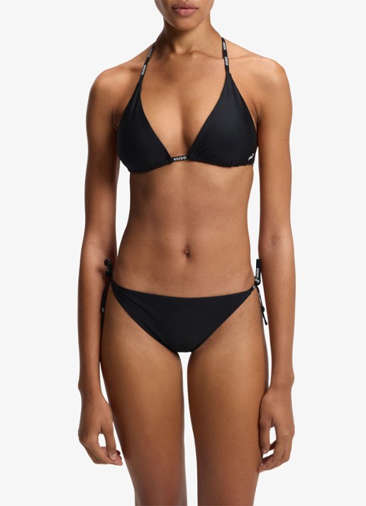 HUGO Triangel bikinitop met uitneembare vulling - voorkant 2 zwart