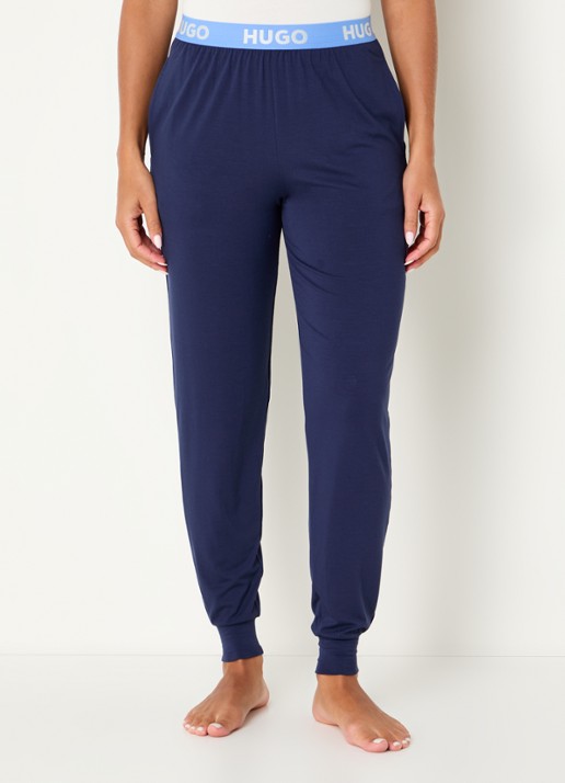 HUGO Unite pyjamabroek met logoband - detail donkerblauw