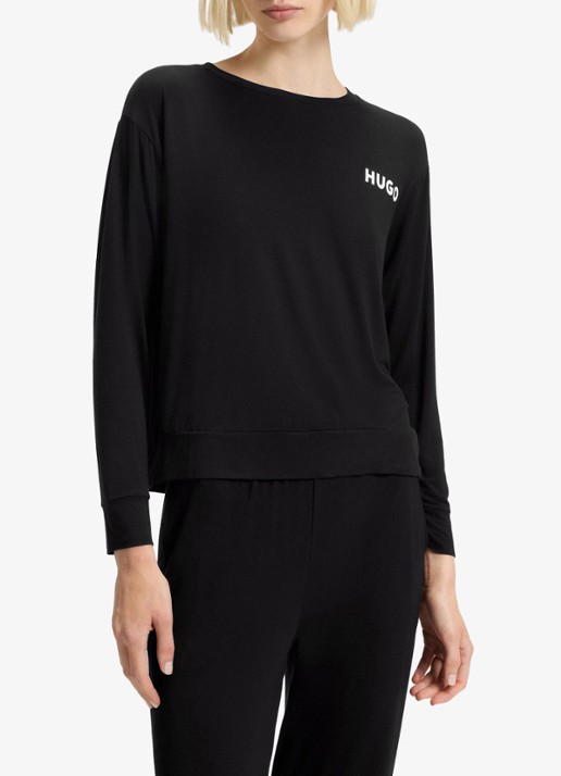 HUGO Unite pyjamatop met logo - detail 4 zwart