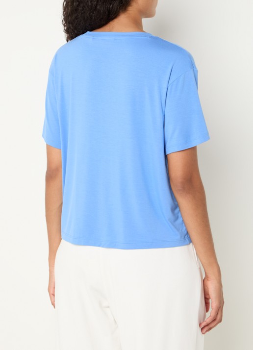 HUGO Unite pyjamatop met logo - achterkant blauw