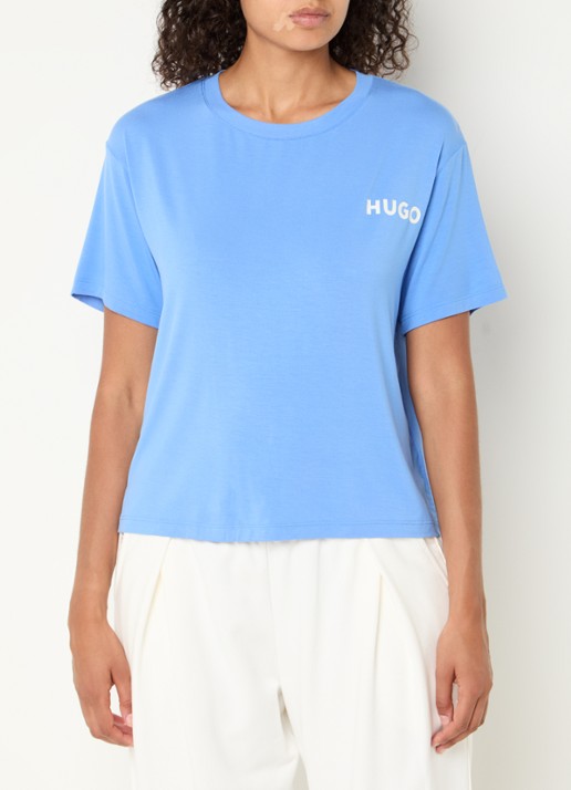 HUGO Unite pyjamatop met logo - detail 4 blauw