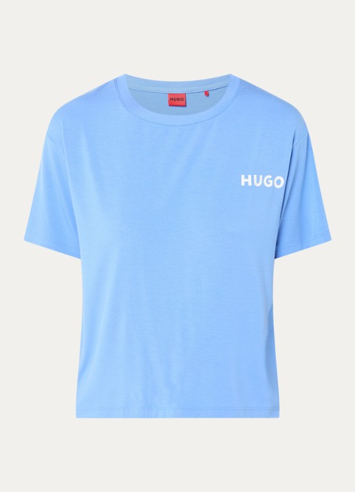 HUGO Unite pyjamatop met logo - voorkant 2 blauw