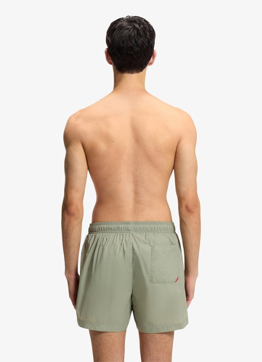 HUGO Volledig gevoerde zwemshort met contrastlogo - achterkant 4 dark green-306 / groen