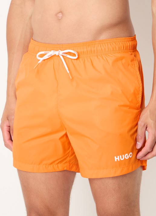 HUGO Volledig gevoerde zwemshort met contrastlogo - detail 4 bright orange-820 / oranje