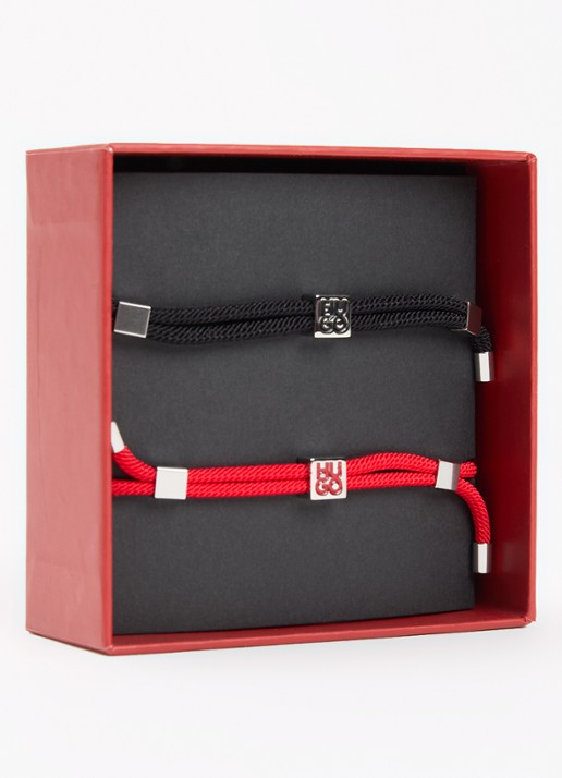 HUGO Wikkelarmband met logo in set van 2 - detail 3 open miscellaneous-960 / multicolor