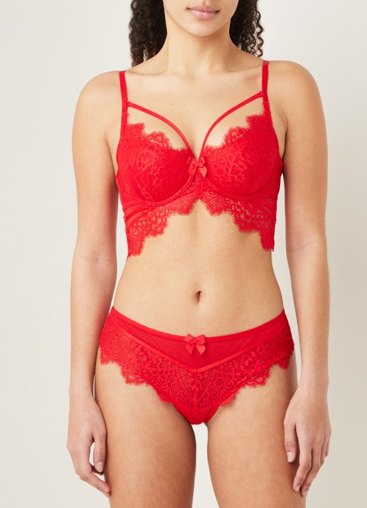 Hunkemöller Marilee balconette bh van kant - voorkant 2 steenrood