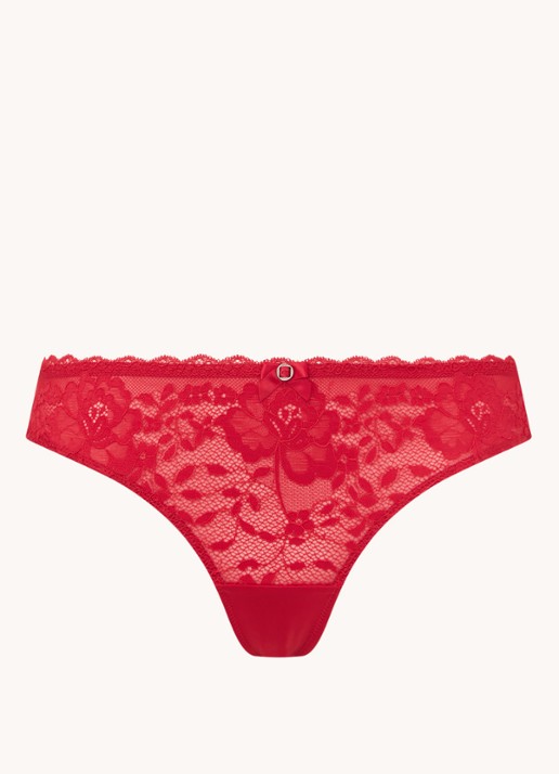 Hunkemöller Maya string met kant - voorkant steenrood