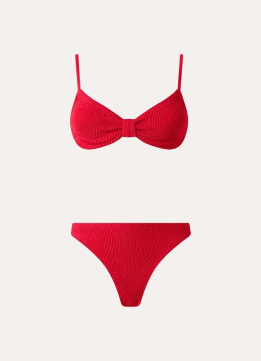 Hunza G Alicia bikiniset met structuur  - voorkant 2 rood