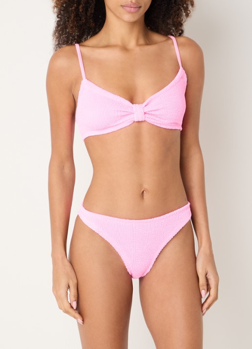 Hunza G Alicia bikiniset met structuur  - voorkant 2 roze