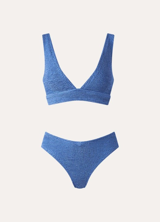 Hunza G Angel bikiniset met structuur - voorkant blauw