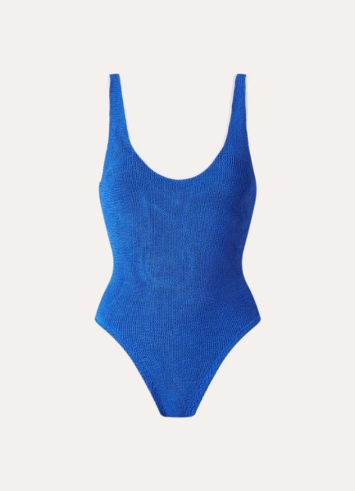 Hunza G Faye badpak zonder beugel met structuur - voorkant 4 royalblauw