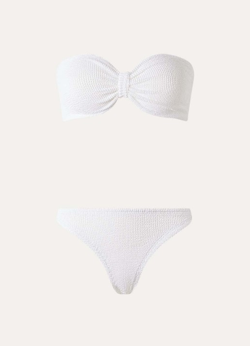 Hunza G Jean bikiniset met structuur - voorkant 3 wit
