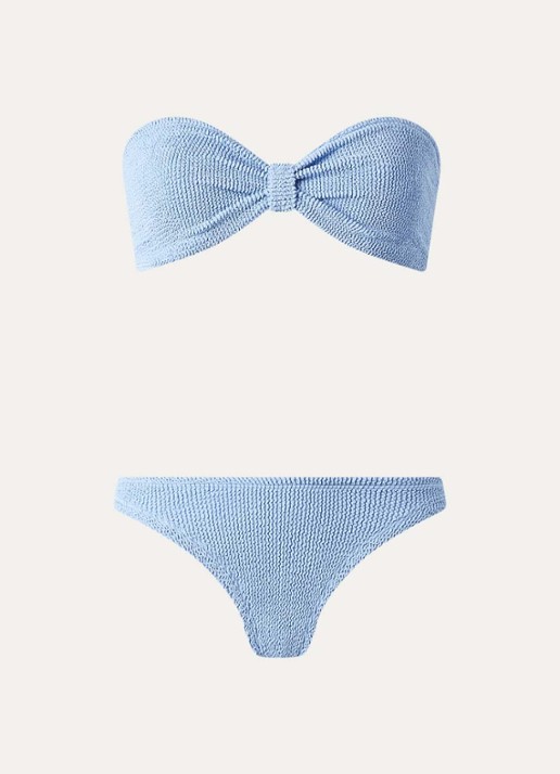 Hunza G Jean bikiniset met structuur - voorkant blauwgrijs