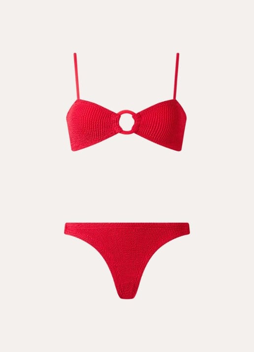 Hunza G Misty bikiniset met structuur  - voorkant rood
