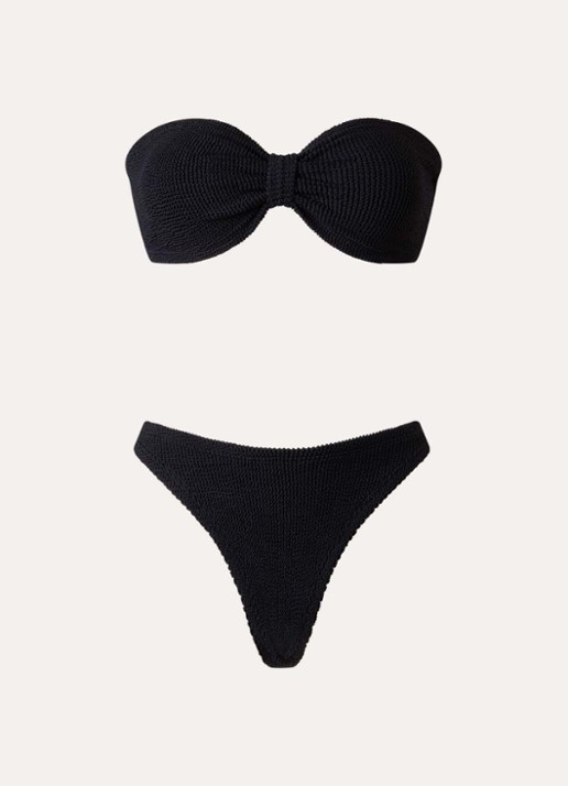 Hunza G Tina bikiniset met structuur - voorkant zwart
