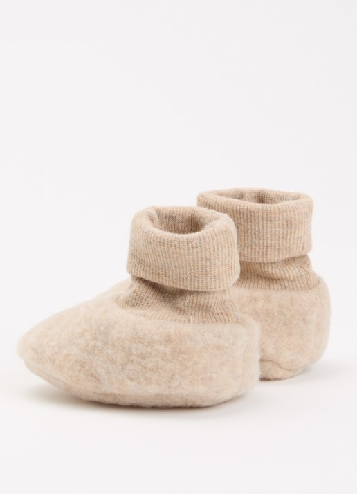 Huttelihut Babyslofje van merino wol - achterkant 4 beige