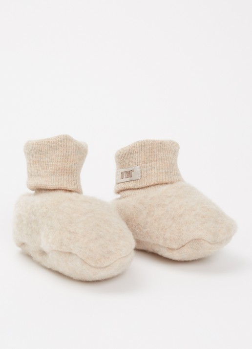 Huttelihut Babyslofje van merino wol - voorkant 2 beige