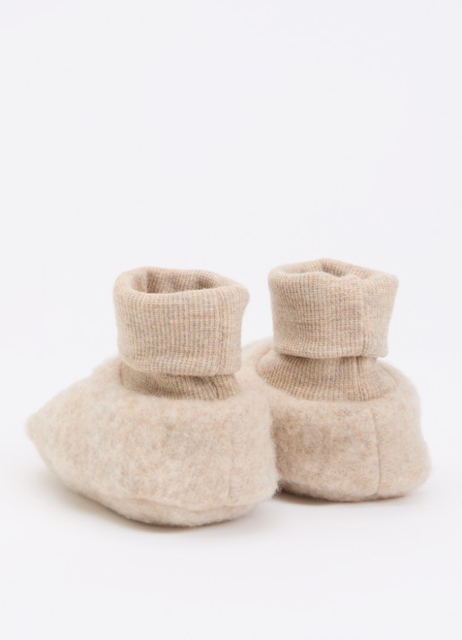 Huttelihut Babyslofje van merino wol - achterkant 6 beige