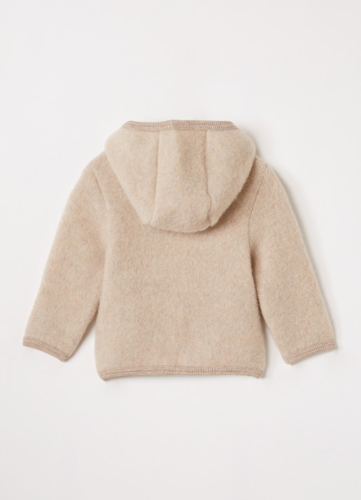 Huttelihut Jack van merino wol met capuchon - achterkant 3 beige