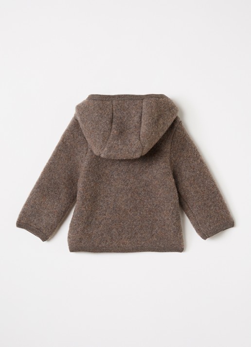 Huttelihut Jack van merino wol met capuchon - achterkant 3 bruin