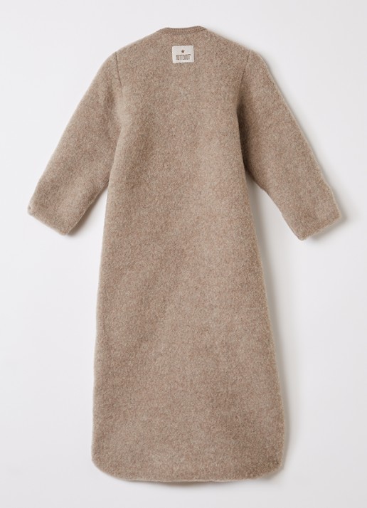 Huttelihut Slaapzak van merino wol - achterkant 2 donkerbeige