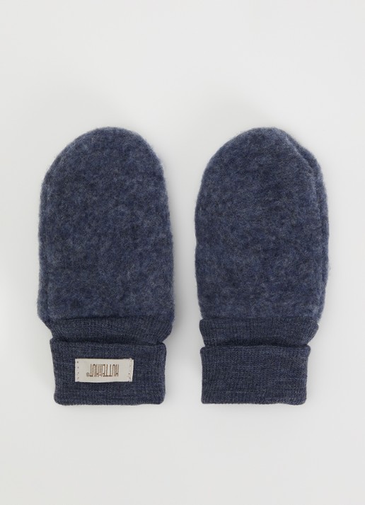 Huttelihut Wanten van merino wol - voorkant 2 donkerblauw