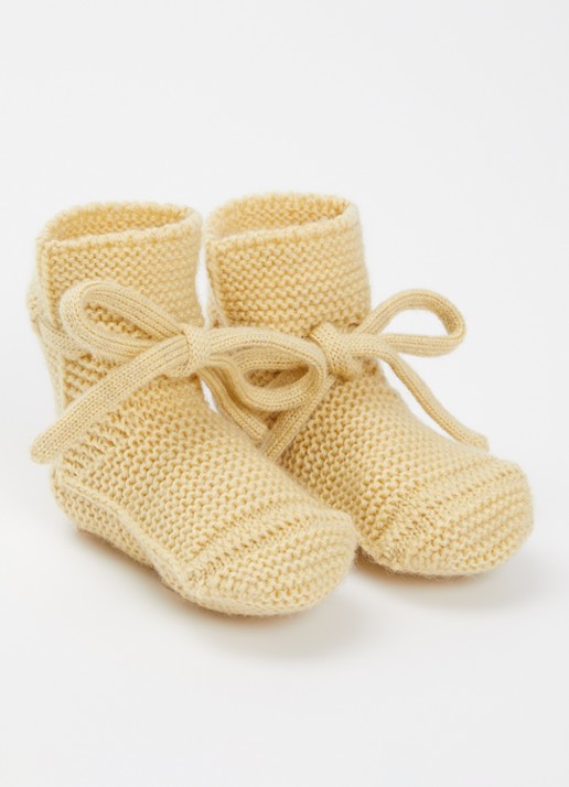 Hvid Babyslofjes van merino wol