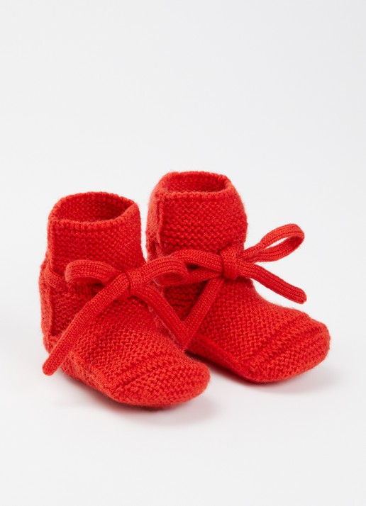 Hvid Babyslofjes van merino wol