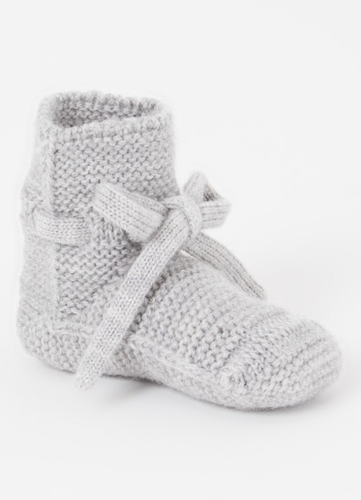 Hvid Gebreide babyslofjes van wol
