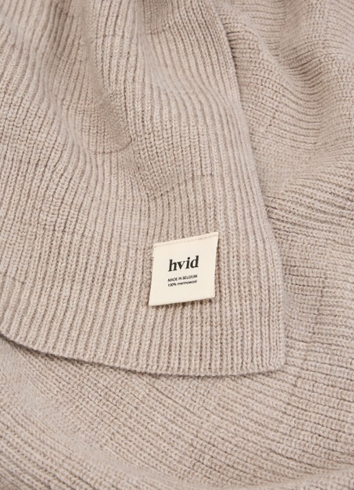 Hvid Ivy wiegdeken van merino wol 80 x 100 cm - detail 3 donkerbeige