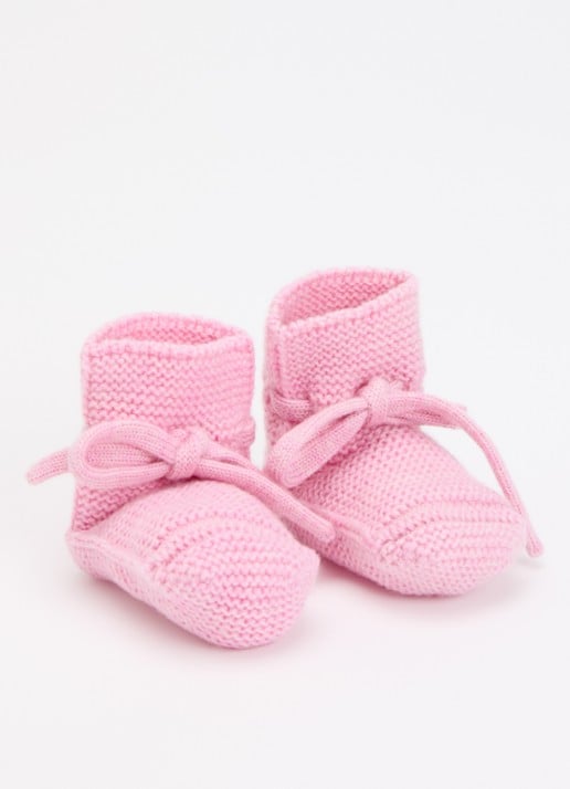 Hvid Original Booties babyslofje met strikdetail
