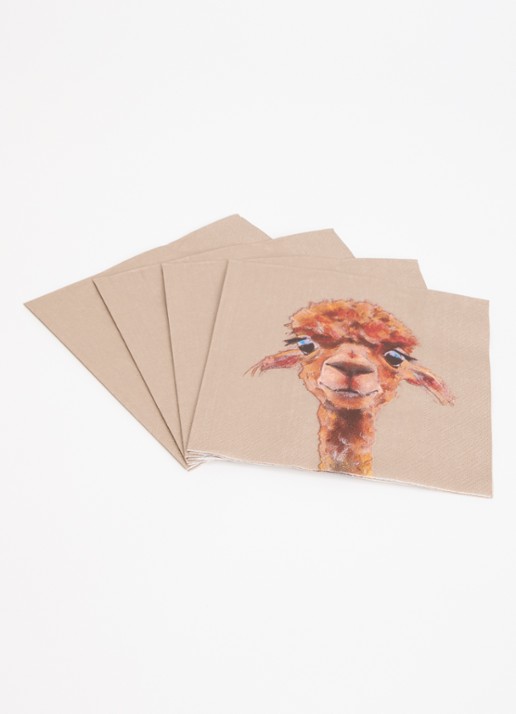 Ihr Ideal Home Alpaca Fernando servetten - voorkant 2 lichtbruin