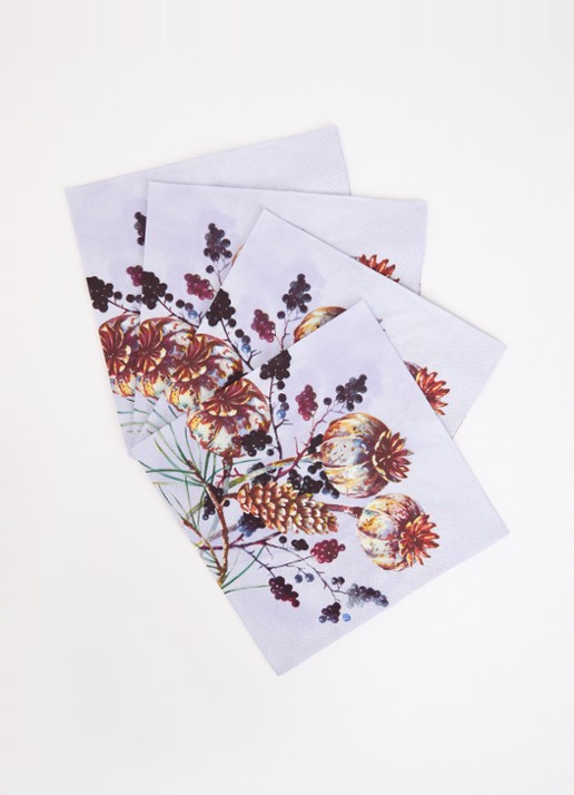 Ihr Ideal Home Amara servet 33 x 33 cm set van 20 - voorkant 2 violet