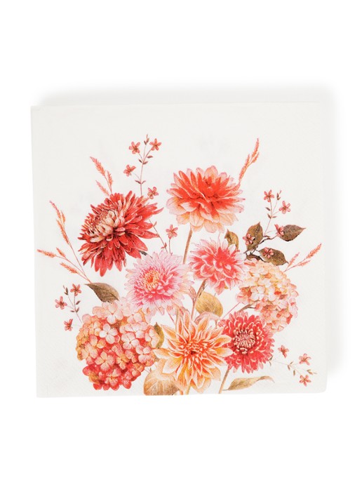 Ihr Ideal Home Autumn Bouquet Allover servet 33 x 33 cm set van 20