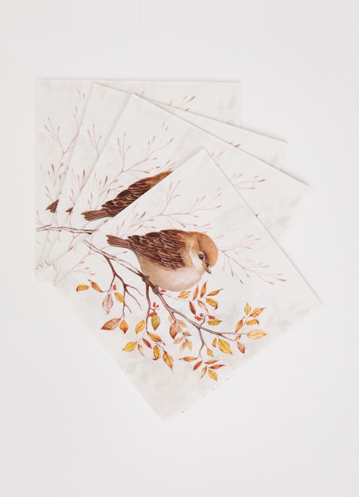 Ihr Ideal Home Autumn Melody servet 33 x 33 cm set van 20 - voorkant 2 beige