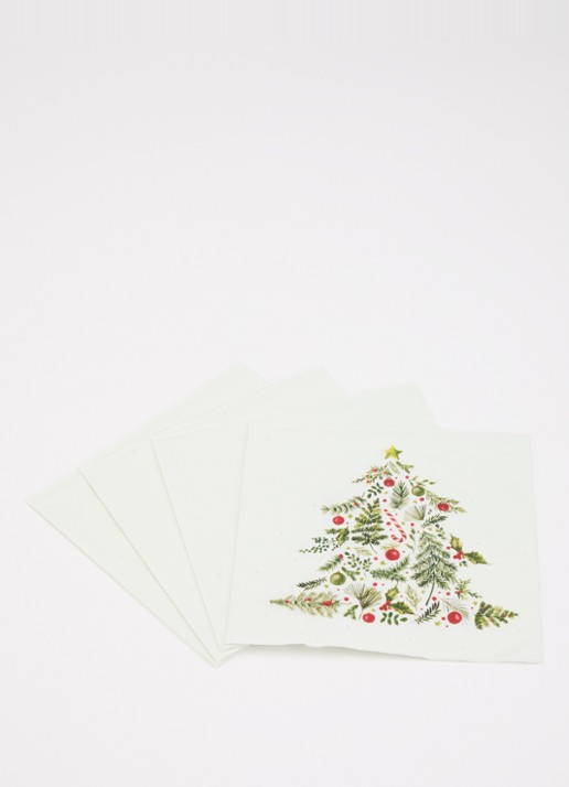 Ihr Ideal Home Christmas Branches Tree servetten 33 x 33 cm - voorkant 2 lichtgroen