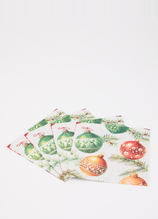 Ihr Ideal Home Christmas Bubbles servetten 33 x 33 cm - voorkant 2 creme