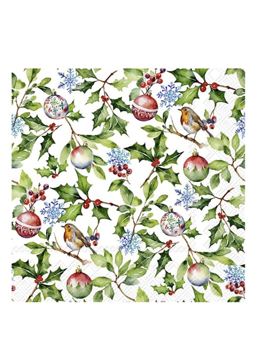 Ihr Ideal Home Christmas Holly servetten 33 x 33 cm