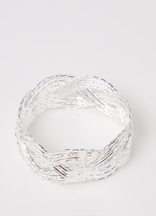 Ihr Ideal Home Gevlochten servetring  - detail 3 zilver
