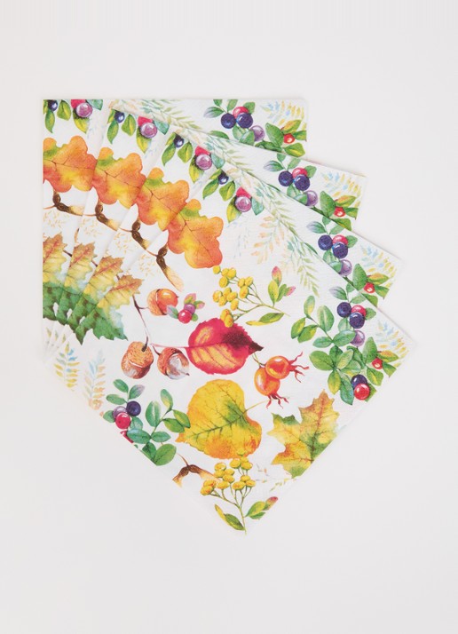 Ihr Ideal Home Harvest Season servet 33 x 33 cm set van 20 - voorkant 2 wit