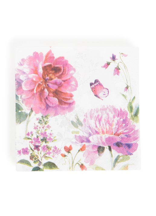 Ihr Ideal Home Jardin Rose servet 33 x 33 cm set van 20